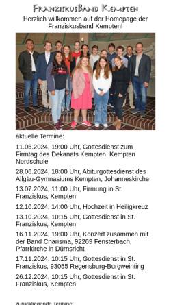 Vorschau der mobilen Webseite www.franziskusband.de, NGL aus Kempten