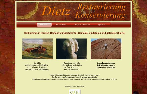 Vorschau von www.restaurierung-dietz.de, Diplomrestauratorin Barbara Dietz