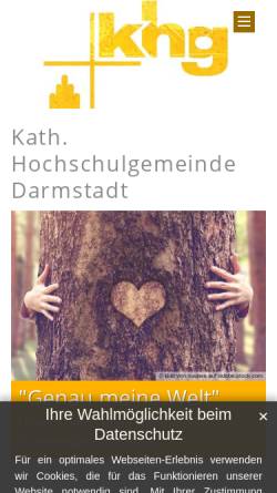 Vorschau der mobilen Webseite www.khg-darmstadt.de, Katholische Hochschulgemeinde Darmstadt