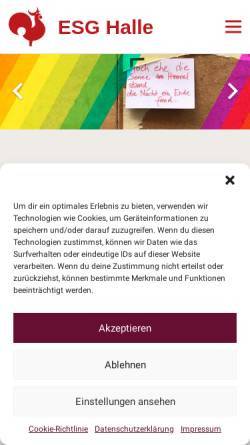 Vorschau der mobilen Webseite halle-esg.de, Evangelische Studierenden- und Hochschulgemeinde Halle