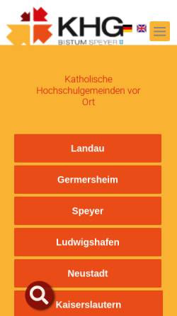 Vorschau der mobilen Webseite www.khg-landau.de, KHG Landau