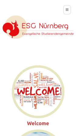 Vorschau der mobilen Webseite www.esg-nuernberg.de, Evangelische Studierendengemeinde Nürnberg (ESG)