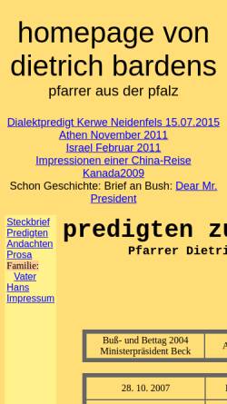 Predigten von Pfarrer Dietrich Bardens