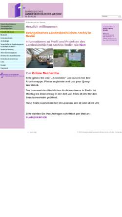 Vorschau der mobilen Webseite www.landeskirchenarchivberlin.de, Evangelisches Landeskirchliches Archiv in Berlin