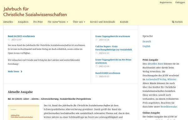 Vorschau von www.uni-muenster.de, Jahrbuch für Christliche Sozialwissenschaften