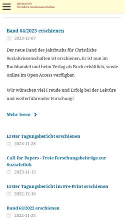 Vorschau der mobilen Webseite www.uni-muenster.de, Jahrbuch für Christliche Sozialwissenschaften