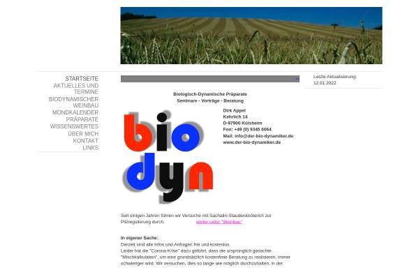 Vorschau von www.der-bio-dynamiker.de, Biologisch-dynamische Präparate, Dirk Appel