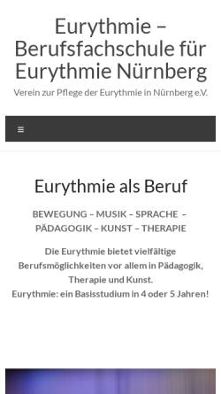 Vorschau der mobilen Webseite www.eurythmieausbildung-nuernberg.de, Eurythmie–Schule Nürnberg