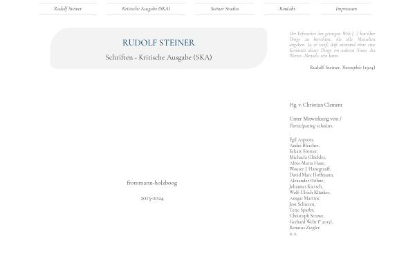Vorschau von www.steinerkritischeausgabe.com, Rudolf Steiner Kritische Ausgabe (SKA)
