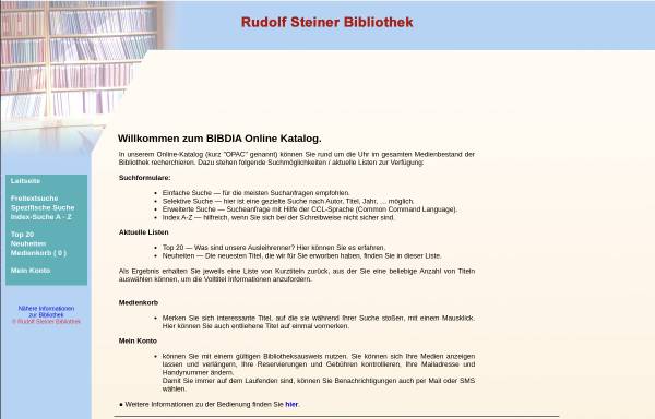 Vorschau von rsb.bibdia-hosts.de, Rudolf Steiner Bibliothek