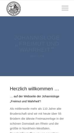 Vorschau der mobilen Webseite www.loge-koeln.de, Freimut und Wahrheit zu Coeln