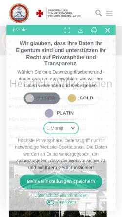 Vorschau der mobilen Webseite plvn.de, Provinzialloge von Niedersachsen (PLVN)