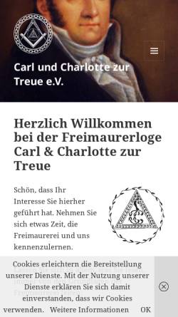 Vorschau der mobilen Webseite website.loge-carl-und-charlotte.de, Carl & Charlotte zur Treue