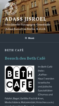 Vorschau der mobilen Webseite adassjisroel.de, Beth Café Berlin