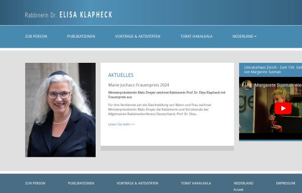 Vorschau von www.elisa-klapheck.de, Rabbinerin Dr. Elisa Klapheck