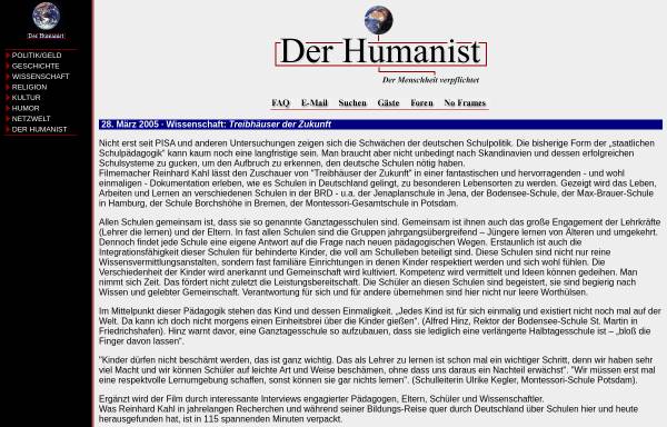 Vorschau von www.humanist.de, Der Humanist