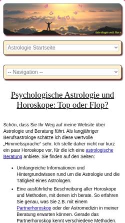 Vorschau der mobilen Webseite www.astrologie-mit-herz.de, Astrologie mit Herz