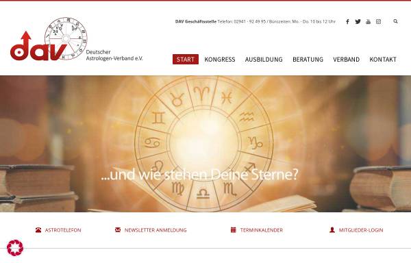 Vorschau von www.astrologenverband.de, Deutscher Astrologen-Verband e.V. (DAV)