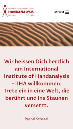 Vorschau der mobilen Webseite www.handanalysis.ch, International Institute of Hand Analysis Switzerland