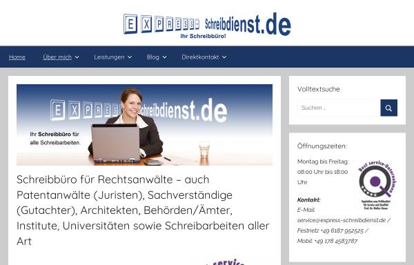 Vorschau von www.express-schreibdienst.de, Express-Schreibdienst Judith Vetter