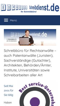 Vorschau der mobilen Webseite www.express-schreibdienst.de, Express-Schreibdienst Judith Vetter