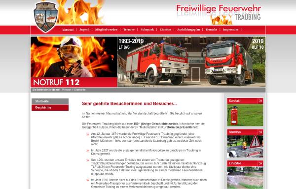 Vorschau von www.feuerwehr-traubing.de, Freiwillige Feuerwehr Traubing e.V.