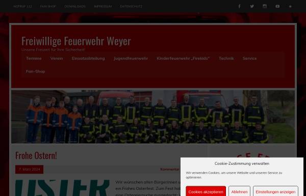 Vorschau von www.ff-weyer.de, Freiwillige Feuerwehr Weyer