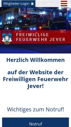 Vorschau der mobilen Webseite www.feuerwehr-jever.de, Freiwillige Feuerwehr Stadt Jever