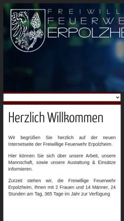 Vorschau der mobilen Webseite www.feuerwehr-erpolzheim.de, Freiwillige Feuerwehr Erpolzheim