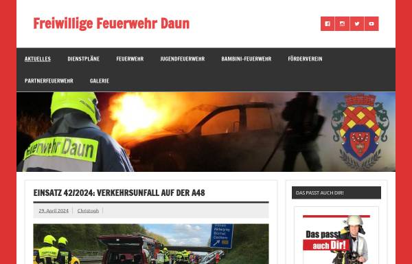 Vorschau von www.feuerwehr-daun.de, Freiwillige Feuerwehr Daun