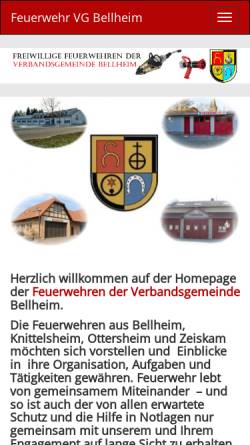 Vorschau der mobilen Webseite www.feuerwehr-vgbellheim.de, Freiwillige Feuerwehr VG Bellheim