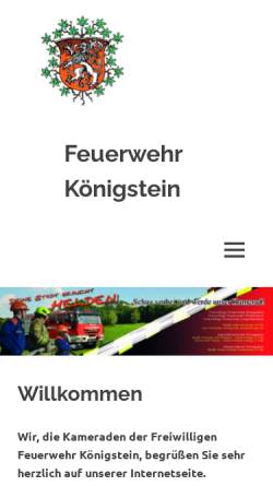 Vorschau der mobilen Webseite www.ffkgst.de, Freiwilligen Feuerwehr Königstein