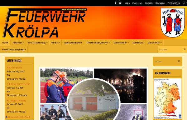 Vorschau von www.feuerwehr-kroelpa.de, Freiwillige Feuerwehr Krölpa