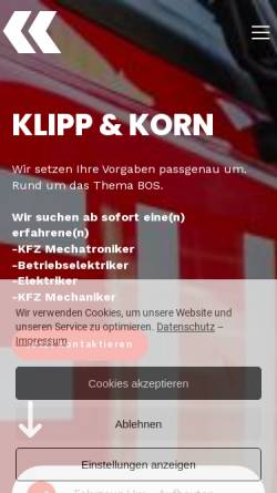 Vorschau der mobilen Webseite www.feuerwehr-sonderaufbauten.de, Klipp & Korn GbR