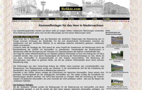 Vorschau von www.relikte.com, Atomwaffenlager in Niedersachsen