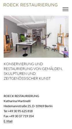 Vorschau der mobilen Webseite www.roeck-restaurierung.de, Diplomrestauratorin Katharina Roeck