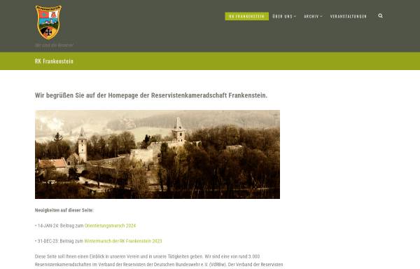 Vorschau von www.rkfrankenstein.de, Reservistenkameradschaft Frankenstein