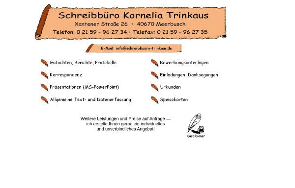 Vorschau von www.schreibbuero-trinkaus.de, Schreibbüro Kornelia Trinkaus