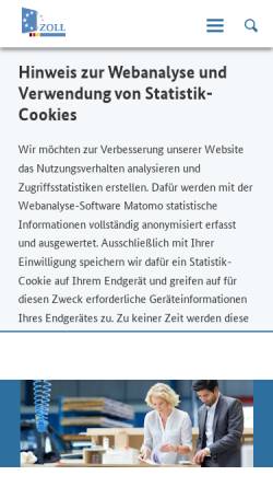 Vorschau der mobilen Webseite www.zoll.de, Zoll-Online Atlas-Einfuhr