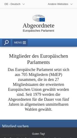Vorschau der mobilen Webseite www.europarl.europa.eu, Mitglieder des Europäischen Parlaments