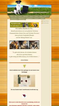 Vorschau der mobilen Webseite www.hundefreunde-ich-will-leben.de, Nothilfe für Hunde aus Ungarn und weiteren Ländern