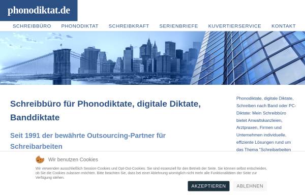 Vorschau von www.phonodiktat.de, Stefanie Wößner - Schreibbüro für Phonodiktate und digitale Diktate