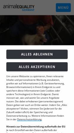 Vorschau der mobilen Webseite www.animalequality.de, Animal Equality Germany