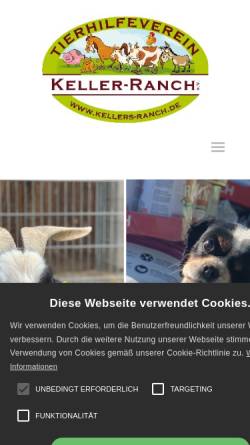 Vorschau der mobilen Webseite www.kellers-ranch.de, Tierhilfeverein Kellerranch e.V.