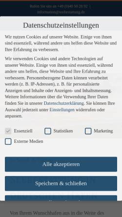 Vorschau der mobilen Webseite seebestattungen.de, Seebestattungs-Reederei Hamburg, Kapitän Horst Hahn & Co. GmbH