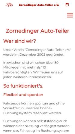 Vorschau der mobilen Webseite www.carsharing-zorneding.de, Zornedinger Auto-Teiler e.V. (ZAT)