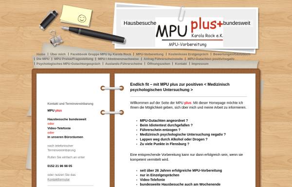 Vorschau von www.mpuplus.com, MPU plus - Inh. Karola Rock e. K.