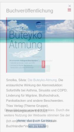 Vorschau der mobilen Webseite www.atemweite.de, Atemweite - Die Buteyko-Atemschule