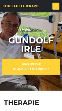Vorschau der mobilen Webseite www.stocklufttherapie.de, Stocklufttherapie Bielefeld