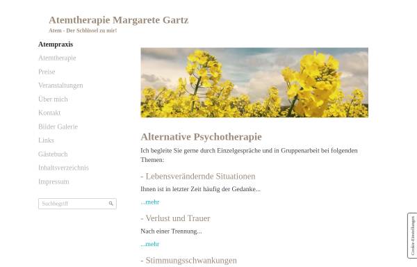 Vorschau von atemtherapie.margaretegartz.de, Atemtherapie Margarete Gartz